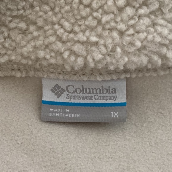 Women's Columbia Panorama Sherpa Long Jacket Coat Cream/Oatmeal/Dark Stone 1X - Picture 16 of 16